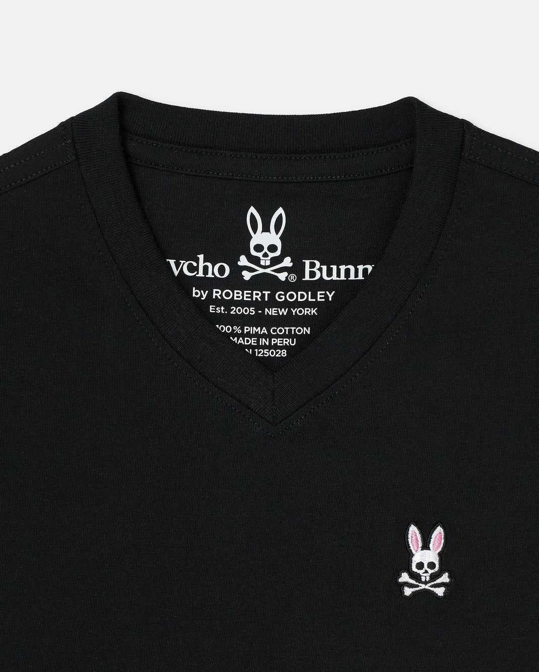 Tees Psycho Bunny Classic V Neck Tee Noir Enfant | WGD-70488976